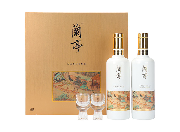 成都会稽山兰亭黄酒回收国潮兰亭500ml*2礼盒装